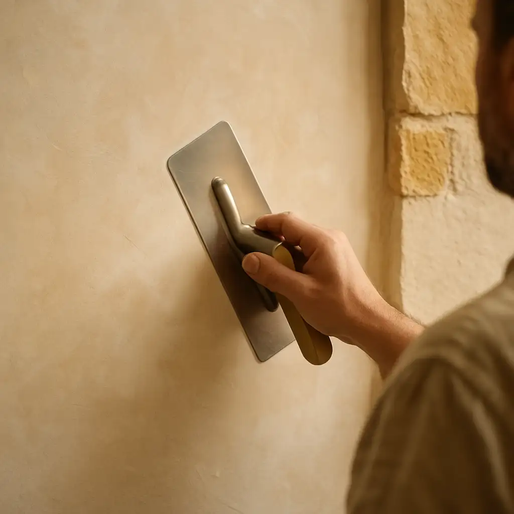 Detail of a decorative wall finish with subtle sheen